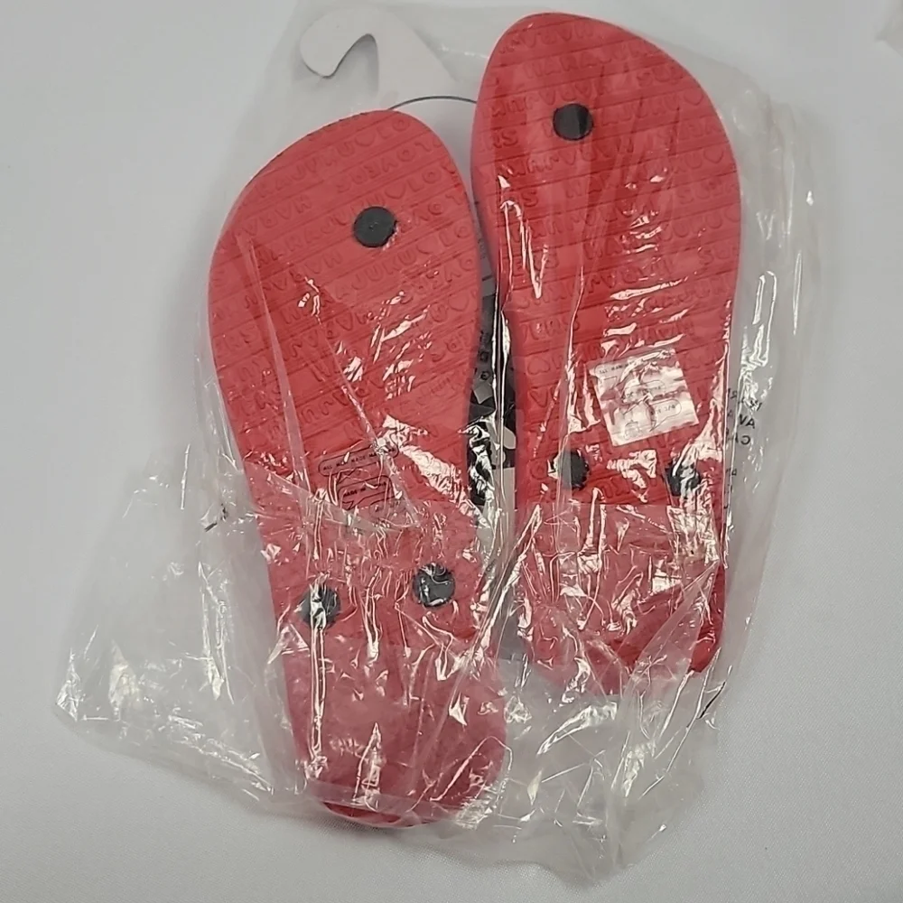 Harajuku lovers Gwen Stefani Love flip flops Red White 3 / 4